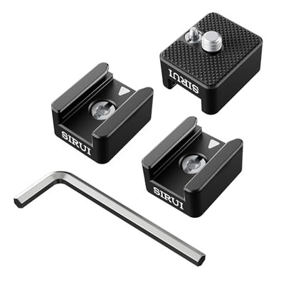 SIRUI 3 Pack Camera Cold Shoe Mount Adapter with 1/4"-20 Thread for Camera Cage, Flash, LED Light, Monitor and Microphone, AM-CSA-3