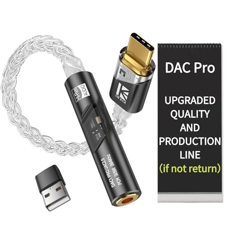 2026 Latest USB C DAC Audio Adapter with Headphone Amplifier, USB C to 3.5mm Audio Adapter for Wired Headphones, Hi-Res Type C DAC Compatible with iPhone 15, Android, Laptop & Tablet - color: black, size: 002