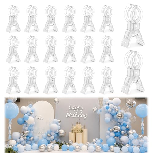 EMART 20 Pack Balloon Arch Clips Plastic Clear Large Towel Clips 3.5 Inch Heavy Duty Spring Clamps for Backdrop Stand Balloon Arch Kit Birthday Decoration Crafts Woodworking Photography Studios - color: Clear