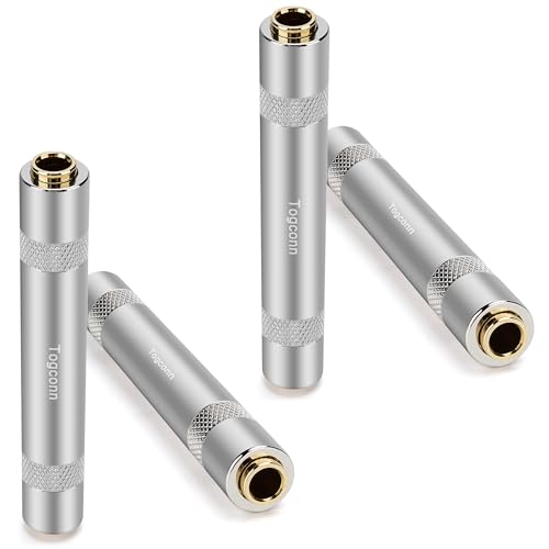 1/4 Inch TRS/TS Female to Female Gold-Plated Coupler (4 Pack), 1/4" TRS Stereo and TS Mono Jack Adapter Joiner, 6.35mm Extension Gender Changer Converter Connectors for Amplifier Speaker Guitar Sound - color: 6.35mm Female to Female Coupler, size: 4 Pack