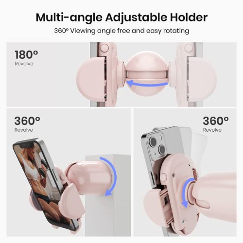 MiiKARE Gym Phone Holder - Magnetic, 360 Rotating, Home & Workout Essentials - Pink - color: Pink