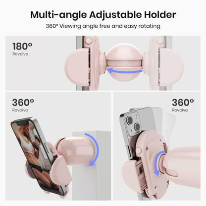 MiiKARE Gym Phone Holder - Magnetic, 360 Rotating, Home & Workout Essentials - Pink - color: Pink