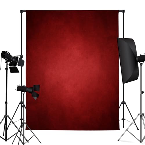 5x7ft Abstract Red Backdrop for Photography Vintage Ombre Dark Red Photo Backdrop Portrait Photo Studio Prop Background for Photoshoot Photo Parties Video Studio Backdrops Prop - color: Red, size: 5x7ft