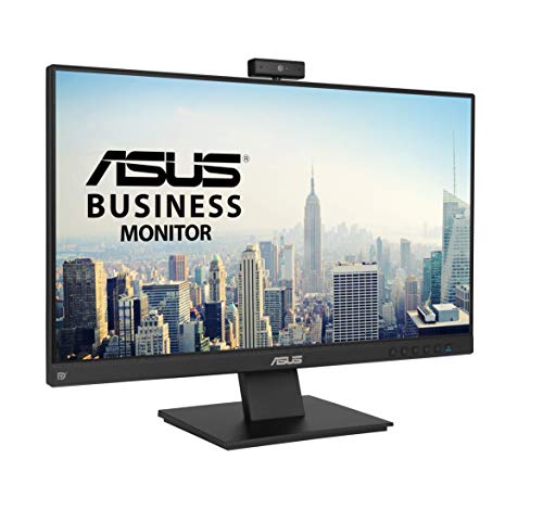 ASUS BE24EQK 24” Business Monitor with 1080P Full HD IPS, Eye Care, DisplayPort HDMI, Frameless, Built-in Adjustable 2MP Webcam, Mic Array, Stereo Speaker, Video Conference,Black - style: 24" Webcam