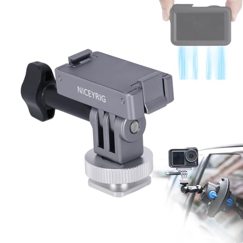 NICEYRIG Magnetic Latch Mount for DJI Action 5 Pro / 4/3, with Removable Cold Shoe & Tripod Mount Holder Compatible with Tripod, Selfie, DSLR Camera, Vlogging - 587 - color: Upgraded quick mount