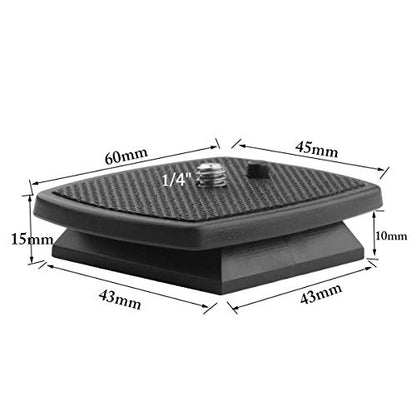 43mm Tripod Quick Release Plate 1-11/16” QR Plate Replacement for Mactrem PT55, for Torjim 60", AX60, for Endurax 66" ETR66, for UBeesize 60” TR60, etc.(2PCS)