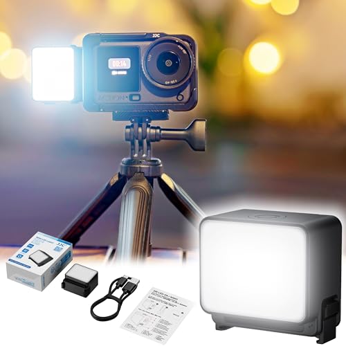 JJC Action 6 LED Light Magnetic Auxiliary Fill Light for DJI Osmo Nano & Action 6 Accessories, Rechargeable IPX5 Waterproof Mini Video Light, Action6 Accessories for Selfie Vlog Recording Lightweight - color: for Action 6 & Nano -Black