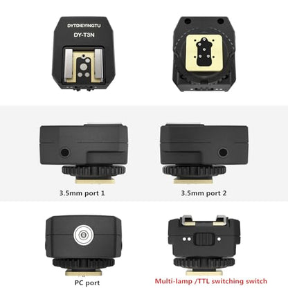 DY-T3N for Nikon Camera Flash Hot Shoe Adapter Mount Top-Mounted Expansion Accessory: Multi-Flash synchronous Shooting with Cable Converter A Set with 3 Wires (DY-T3N N03) - size: DY-T3N N03