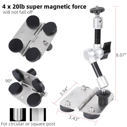 Magnetic Phone Fence Post Mount + Fence Clip Kit for Gamechanger for Mevo Start, GoPro, iPhone, DJI Osmo Pocket 3 and Action Cameras, for Recording Baseball,Softball and Tennis Games