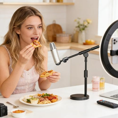 Microphone Clip - Universal Flexible Clamp Build, Reliable Positioning Tool, Lightweight Anti Skid Holder Attachment, Strong Stability Mounting System | Portable Audio Setup Device For Travel