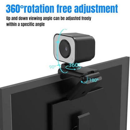 4K Webcam, PDAF Autofocus Auto Light Correction USB Computer Camera with Noise Cancellation Mic Privacy Cover for Video Conference Live Streaming