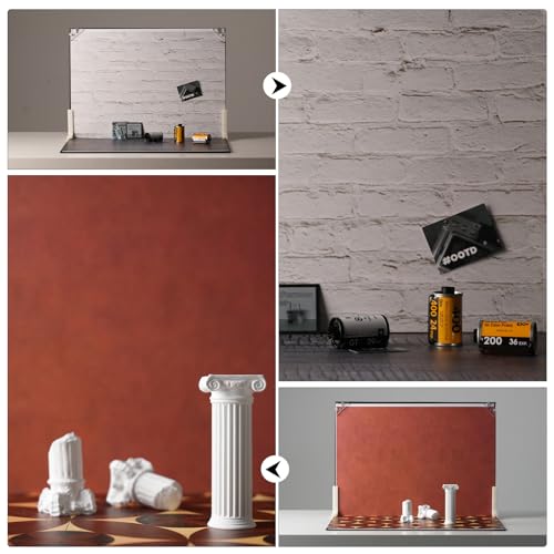 Photo Backdrop Boards, 10Pcs 20 Patterns Double-Sided Product Photography Backdrops, Flat Lay Background for Food, Jewelry, Cosmetics & Content Creation, Tabletop Shooting Kit, MDAOCRY