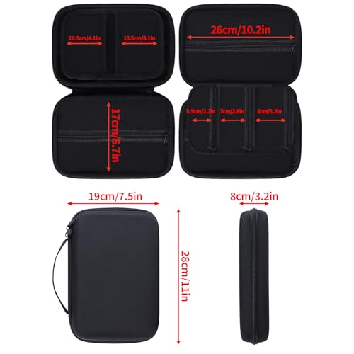 Electronic Organizer Travel Case for MacBook Power Adapter Chargers Cables Tech Organizer Hard Drive USB Flash Disk SD Card Cord Portable Electronics Accessories Bag - Large