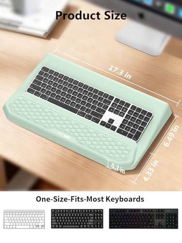 2-in-1 Ergonomic Keyboard Stand with Wrist Rest, Comfy Keyboard Riser Holder with Massage Design, Light Green - color: Light Green