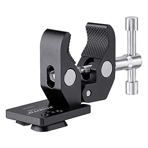 FOMITO VK-05 V-Mount Male Quick Release Plate + Super Crab Clamp, 360° Angle Adjustment, 1/4" and 3/8" Screw Holes, T-Shape Bar - color: Black, size: VK-05