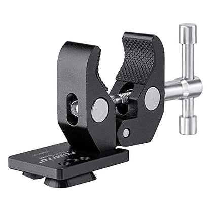 FOMITO VK-05 V-Mount Male Quick Release Plate + Super Crab Clamp, 360° Angle Adjustment, 1/4" and 3/8" Screw Holes, T-Shape Bar - color: Black, size: VK-05