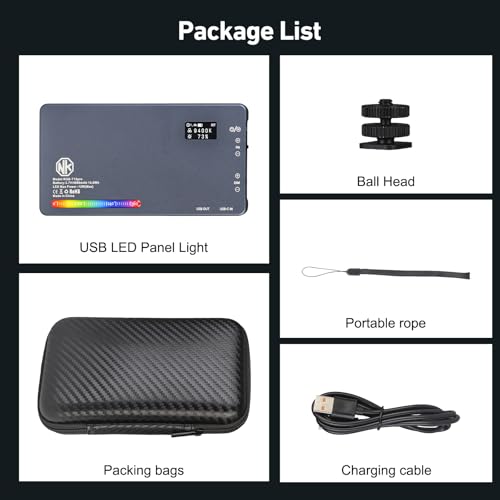 T12 Pro RGB Video Light,12W Portable LED Camera Light with 2500-8000K, 4000mAh Rechargeable Battery, 21 Effects, CRI 96+, for Studio Photography, Vlogging, Streaming, Selfie Video and Phone Recording