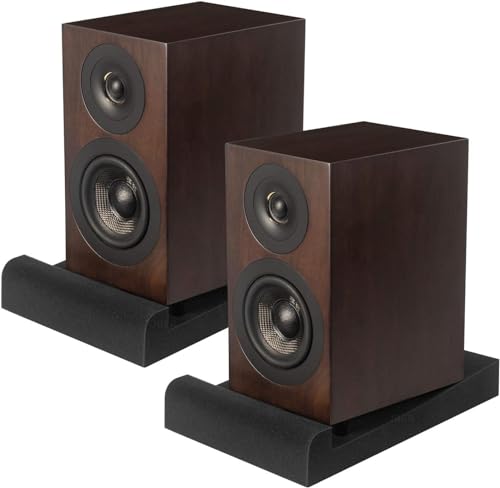 JBER 2 Pack Acoustic Isolation Pads, Studio Monitor Speaker Isolation Foam Pads, High Density Acoustic Foam Suitable for 5 Inch Speakers for Sound Improvement Prevent Vibrations (11 * 7.5 * 1.6") - size: MEDIUM for 5" MONITOR