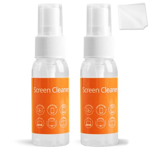 Ordilend Screen Cleaner Refill Kit for Keyboard Cleaning Kit Laptop Cleaner, 10-in-1 Computer Screen Cleaning Brush Tool, Streak-Free Spray for Computer, Phone, Pad, Includes Microfiber Cloth, 60ML