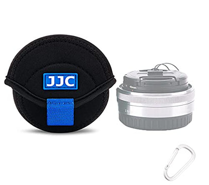 JJC Water Resistant Neoprene Camera Lens Pouch Case, Fold-Over Lens Bag for Mirrorless Lenses Up to 2.4 x 1.6 (D X H) for Canon EF-M 22mm f/2, Sony E PZ 16-50mm f/3.5-5.6, Fujifilm XF27 f/2.8 etc. - size: 2.4 x 1.6"