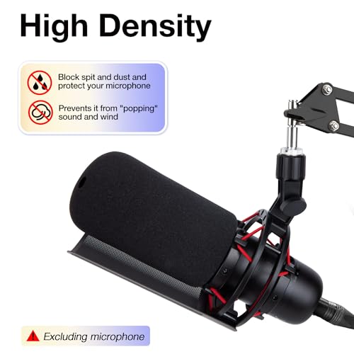 SUNMON HyperX ProCast Mic Foam Windscreen Compatible with HyperX ProCast Microphone - Mic Foam Covers Noise Reduction, Improved Sound Quality, Microphone Pop Filter for HyperX Pro Cast