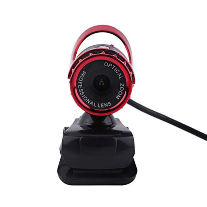 USB 2.0 0. Pixels Clipon Webcam,Clip on PC Camera,Plug and Play HD Web Camera with 360 Rotating Stand & Builtin Microphone for PC (Red) - color: Red