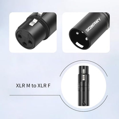 2-Pack 3Pin XLR Male to Female Adapter, Zinc Alloy Shell Balanced Audio Coupler, Secure Lock for Microphone & Cable Connection, Professional 3-Pin Connector - color: XLR M TO F