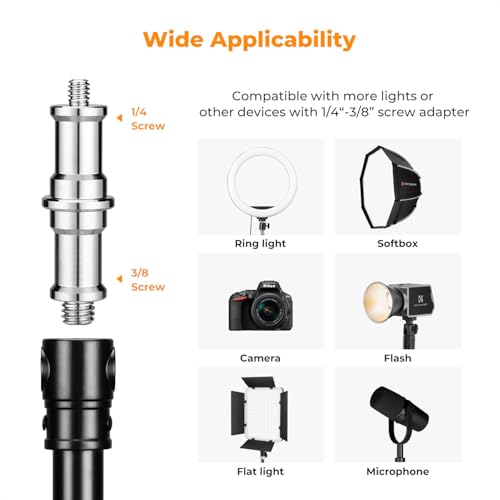 K&F CONCEPT Wall Mount Boom Arm 51"- Rotating Triangle Stand for Ring Light, Softbox, Reflector - Support 180°Flexible Rotation, 33-51in Adjustable Length, 20lbs Heavy Duty with 1/4''&3/8'' Mount - size: 130cm/51.18"
