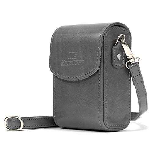 MegaGear MG1215 Leather Camera Case with Strap compatible with Canon PowerShot G7 X Mark III, G7 X Mark II, G7 X - Gray - color: Gray