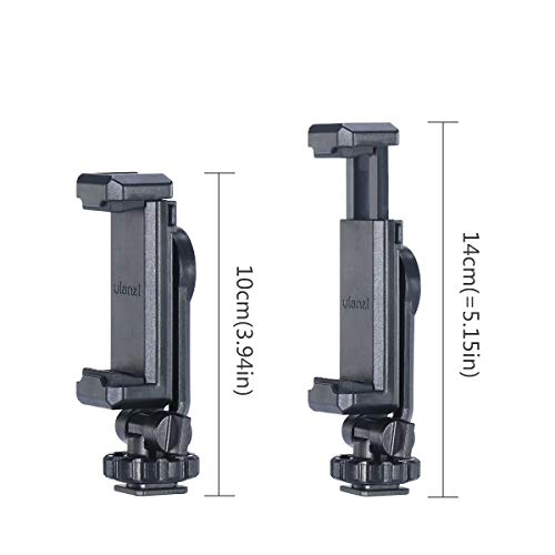 ULANZI ST-06S Camera Hot Shoe Phone Holder Flexible Phone Tripod Mount Adapter w Double Cold Shoe Mount for Microphone LED Light, DJI Ronin SC iPhone Samsung Canon Nikon DSLR Photography