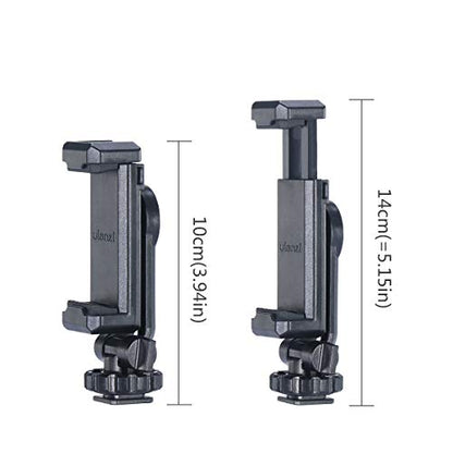 ULANZI ST-06S Camera Hot Shoe Phone Holder Flexible Phone Tripod Mount Adapter w Double Cold Shoe Mount for Microphone LED Light, DJI Ronin SC iPhone Samsung Canon Nikon DSLR Photography