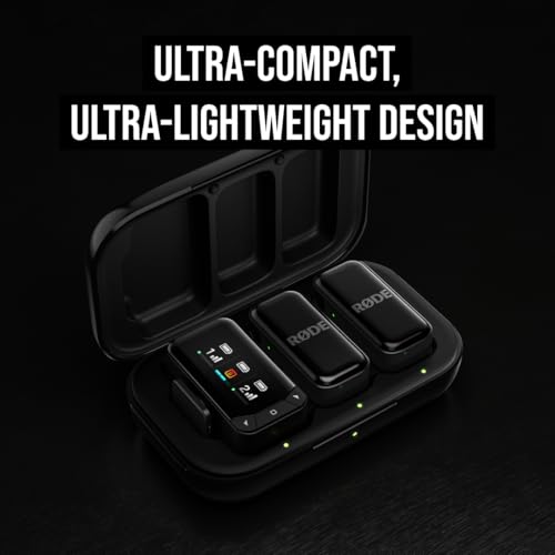RØDE Wireless Micro - Compact Wireless Microphone Camera Kit, Two Mics with Camera Receiver, Smartphone Receiver, and Charge Case for Content Creation - USB-C, Black - color: USB-C Camera Kit