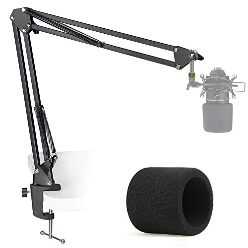 MXL 770 990 Microphone Stand with Pop Filter - Mic Suspension Boom Scissor Arm Stand with Foam Windscreen for MXL Mics 990 770 by YOUSHARES - color: MXL 770 990 Arm