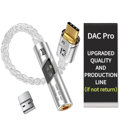 2026 Latest USB C DAC Audio Adapter with Headphone Amplifier, USB C to 3.5mm Audio Adapter for Wired Headphones, Hi-Res Type C DAC Compatible with iPhone 15, Android, Laptop & Tablet - color: silver, size: 002
