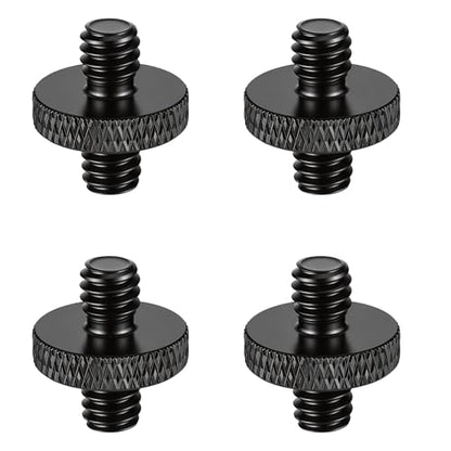 4 Pack 1/4" Male to 1/4" Male Threaded Tripod Screw, Double Head Standard Mounting Threaded Adapter Converter for Camera Cage Light Stand Monopo Shoulder Rig Stud Mounting Accessories