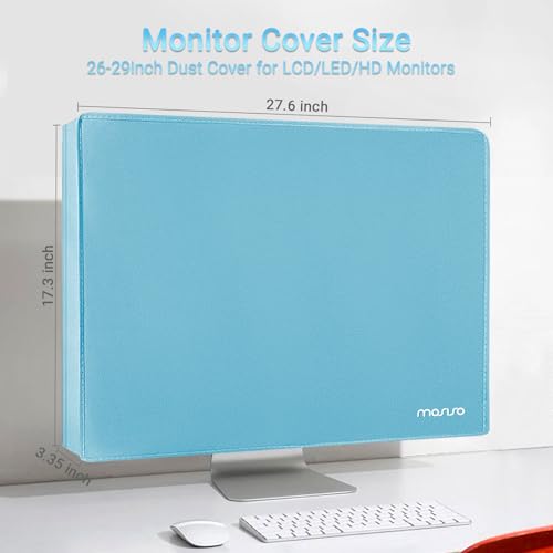 MOSISO Monitor Dust Cover 26, 27, 28, 29 inch Anti-Static Dustproof LCD/LED/HD Panel Case Computer Screen Protective Sleeve Compatible with iMac 27 inch, 26-29 inch PC, Desktop and TV, Sky Blue - color: Sky Blue, size: 26-29 inch