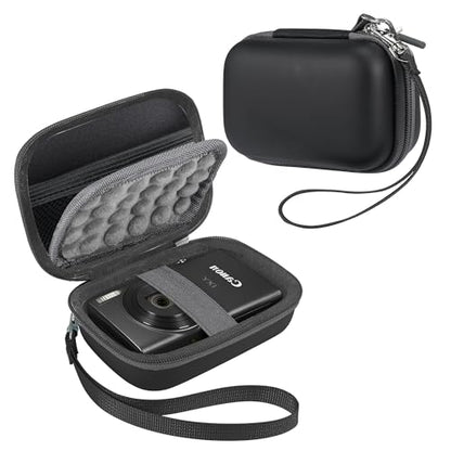 Leayjeen Hard EVA Camera Case Compatible with Canon PowerShot ELPH/IXUS, Kodak Pixpro FZ55/FZ45, Nikon Coolpix, Small Digital Camera, Shockproof Protective Camera Bag with Hand Strap-Black(Case Only) - color: Black