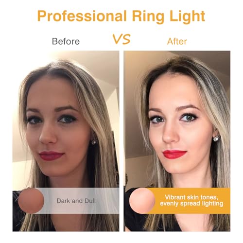 Clip on Ring Light, Kimwood Rechargeable 60 LED Selfie Ring Light for Phone, Laptop, Tablet (3 Models, 5 Level Brightness) - color: Pink
