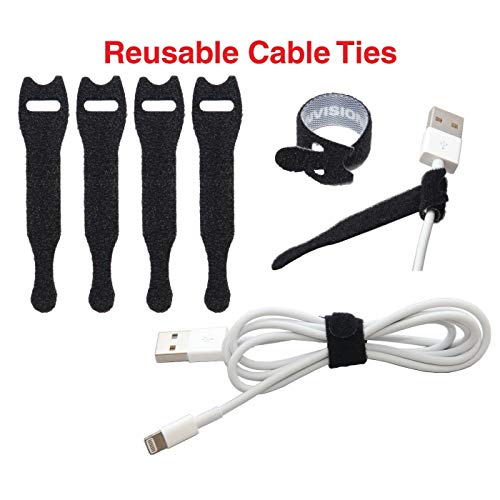 Desktop Cable Organizer, Weighted, No Bad Smell, Bundled with 2 Reusable Cable Ties (White) - color: White