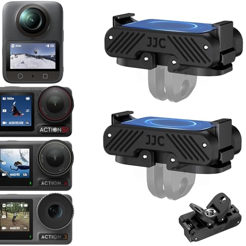 JJC 2Pcs Action 5 Magnetic Quick Release Adapter for DJI Osmo 360 Action 5 pro 4 3 Accessories, Replace OEM Quick Release Mount, with Folding Claws & 1/4 Screw Hole, Heavy Duty Nylon Extension Adapter - color: 2Pcs Magnetic Quick Release Adapter