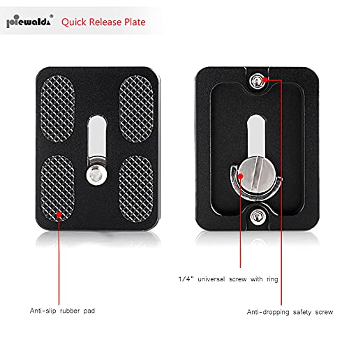 Niewalda Universal Tripod Quick Release Plate, Quick Release Plate, Arca Swiss Plate with 1/4 Inch Slotted Screw, C-Ring/D-Ring Screw, 1/4"-3/8" Screw, for DSLR Camera Tripod Ball Head(PU-50) - color: PU50