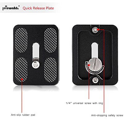Niewalda Universal Tripod Quick Release Plate, Quick Release Plate, Arca Swiss Plate with 1/4 Inch Slotted Screw, C-Ring/D-Ring Screw, 1/4"-3/8" Screw, for DSLR Camera Tripod Ball Head(PU-50) - color: PU50