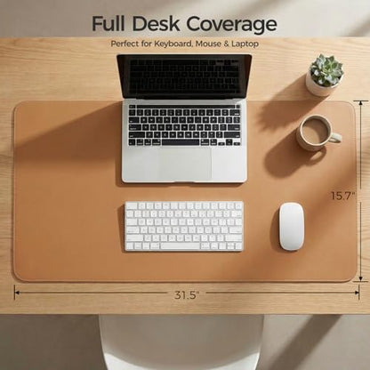 Silicone Desk Mat for Minimal, Creative, Vanity Desk – Reduces Glare, Comfortable Viewing – Writable, Non-Slip, Waterproof, Roll-Up – Food-Grade Platinum-Cured Silicone, Gift Tube（Caramel Brown） - color: Caramel Brown