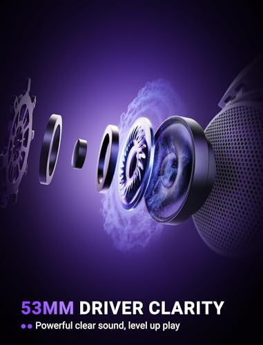 FIFINE Open Back Gaming Headset with 7.1 Surround Sound - Dual Wired USB/3.5mm Connection - USB Control Box - Detachable Mic, Over Ear Headphone for PC, PS4/5, Xbox, Switch, Mobile - H18V Lite WP - color: White and purple