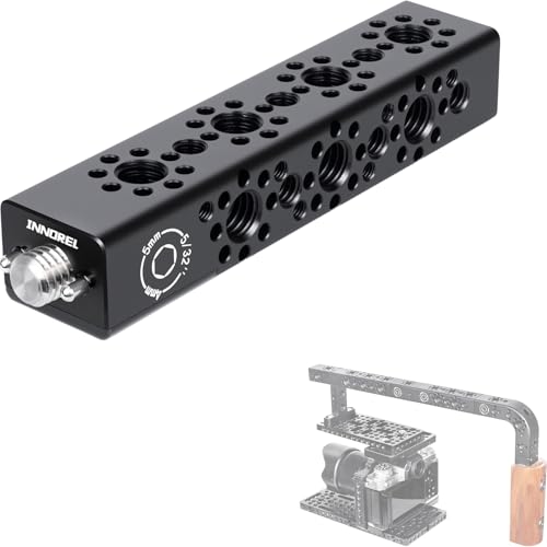 INNOREL CB4 CNC Aluminum Alloy Multi-Function Cheese Handle, Cheese Grip Extension Bar, Featuring 3/8" and 1/4" Arri Locating Holes for Camera Cage Frames, Cheese Plates, Any 3/8" Threaded Point - size: CB4