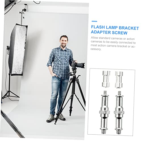 Tripod Screw Adapter 1/4 to 3/8 Converter Quick Release Light Stand Screw 4-Piece Set for Camera Monopod and Flash Stands
