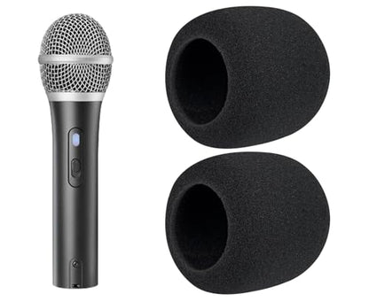 SOULWIT 2Pcs Pop Filter for Audio-Technica ATH ATR2100x-USB Cardioid Dynamic, Protective Mic Cover Windscreen Foam - Black