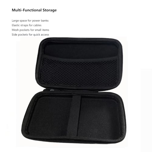 U-KIME EVA Electronics Organizer Case for Cables, Chargers, Earbuds, Black