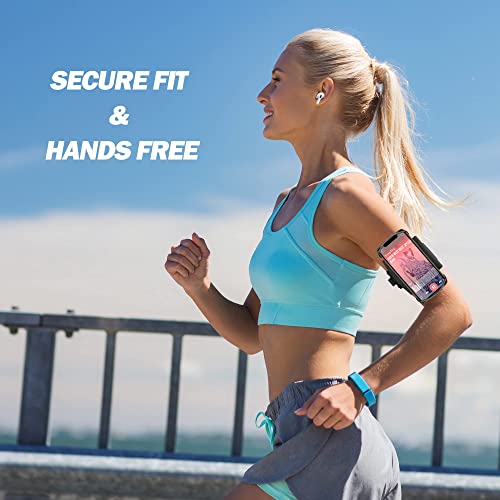 Cell Phone Running Armband - Detachable & 360° Rotatable Universal Cellphone Arm Band for iPhone 17 16 15 14 13 Pro Max Plus Samsung Galaxy Note S24 S23 for Workout Exercising Walking Jogging - color: Black Armband