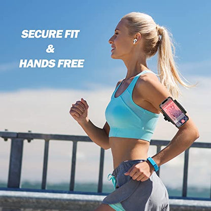 Cell Phone Running Armband - Detachable & 360° Rotatable Universal Cellphone Arm Band for iPhone 17 16 15 14 13 Pro Max Plus Samsung Galaxy Note S24 S23 for Workout Exercising Walking Jogging - color: Black Armband
